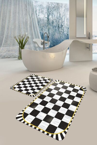 aymira home مجموعة مطبوعة رقمية مزخرفة مكونة من 2 طقم مرحاض بقاعدة غير قابلة ...