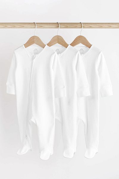 Next Baby White 3-Piece 100% Organic Cotton Sleeping Bag Set - ALY01422