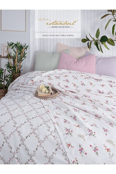 İyi Geceler İstanbul Pink Single Pike Spring Printed 100% Cotton Single Winter - 160x240