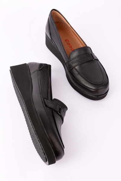 Gondol Hakiki Deri Anatomik Taban Bant Detaylı Rahat Ayakkabı Mlk.5508