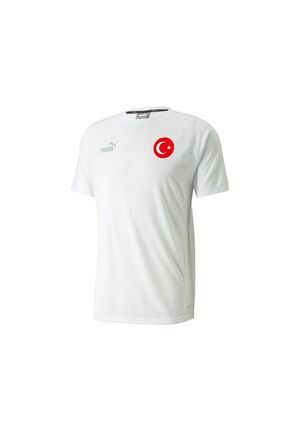 Puma Euro 2024 Turkiye Milli Antrenman Taraftar T shirt Spor Forma K rm z Beyaz Fiyat Yorumlar Trendyol
