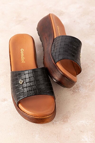 Gondol Жіночі шкіряні повсякденні капці на підборах Yprk.2401