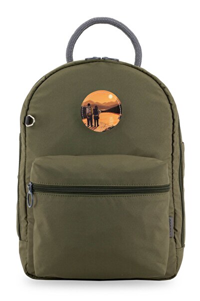 MUCCO Χακί Unisex Αδιάβροχο ύφασμα Bondit Ευρύχωρο αντικαταστάσιμο σακίδιο πλάτης με εικονογραφήσεις