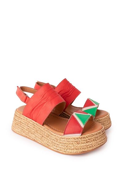 Gondol Women's Genuine Leather Platform Sole Sandals Mlk.2056