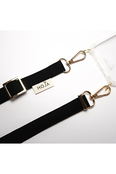 HOJA Store حزام هاتف Lino Black Gold Iphone 15 Pro من القماش وحافظة هاتف من ا...