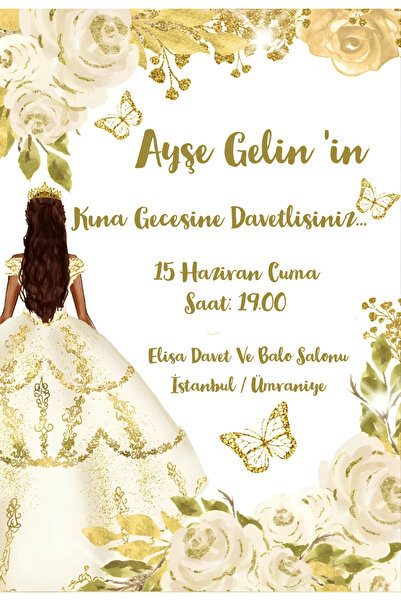 Belinay Bulutay Kına Davetiyesi 301 04 (50 Adet)