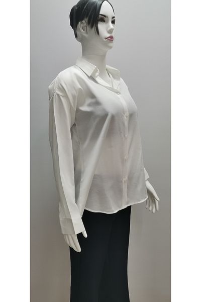 B.HE.Z Cămașă de damă cu mânecă lungă din bumbac, cu textura moale, în stil casual CUPRA