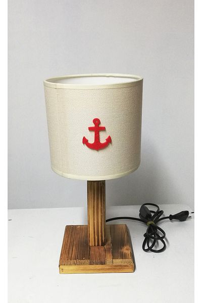 TEKAY AYDINLATMA Cream Colored Children's Room - Headboard, Lampshade with Wooden Legs, Sailor Teen Room