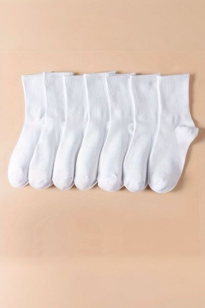 Louis Volante Tenis Düz Beyaz Spor Çorap 7 Çift