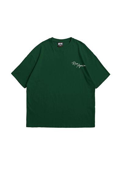 Sekizbiraltı Πράσινο Oversize Unisex T-Shirt - Rise Again Printed