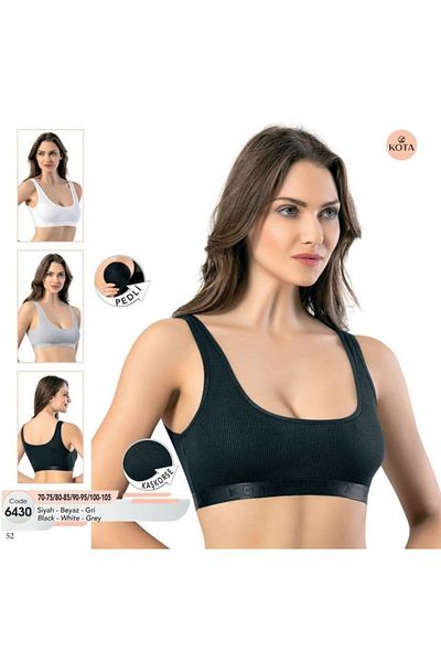 KOTA Women's Camisole Wide Strap Padded Black Bustier 6430