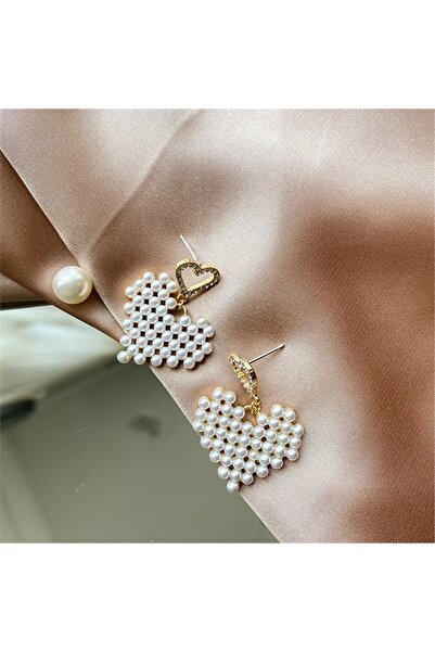 So Much Accesories So-much Altın Kaplama Romantik Kalp Inci Küpe
