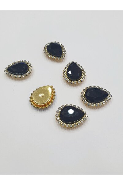 CRYSTALSHOP قطرة سوداء بتفاصيل حجرية - 18*24 ملم 25 قطعة