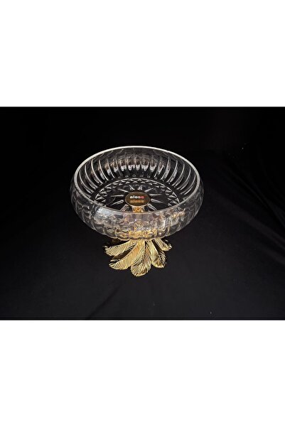 Aless GLASS LUNA TÜY AYAK ALTIN EL YAPIMI CAM KASE SUNUMLUK