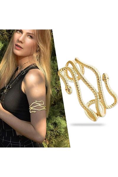 Pelin Aksesuar إكسسوار ذو أكمام ذهبية على شكل ثعبان
