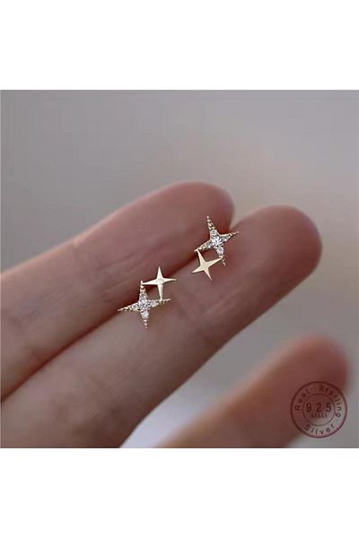 So Much Accesories Minimal Star Gold Earrings