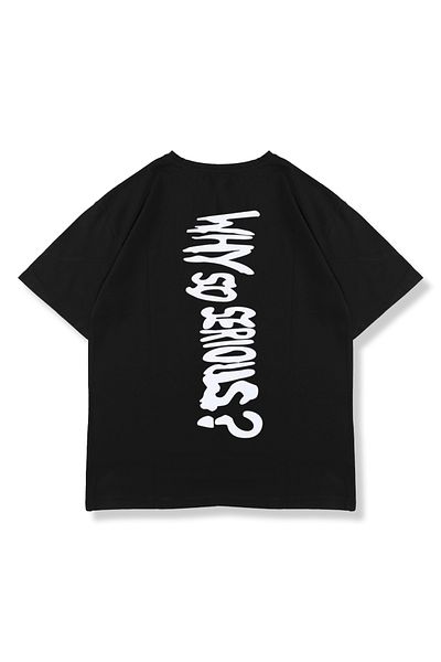 Sekizbiraltı Joker Back Printed Black Oversize Unisex Tshirt