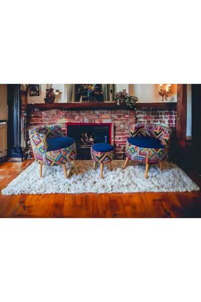 BEYLERBEYİ Köşe Takım,çay Seti Ikili Koltuk Berjer Ve Puf Takımı (SALON, BALKON, OFİS) 3 Lü Takım