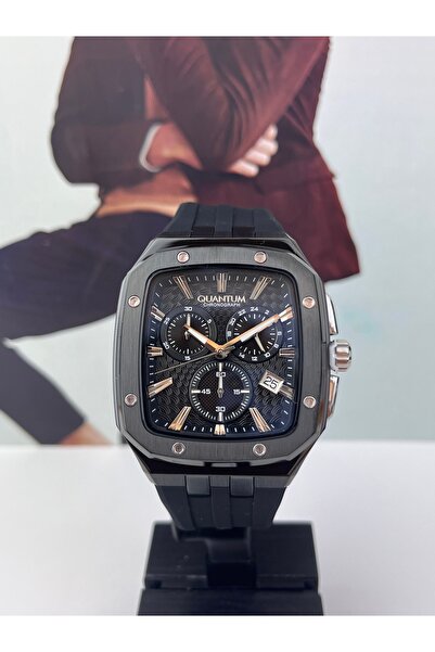 Quantum SİYAH ERKEK KOL SAATİ CHRONOGRAPH 10 ATM SU GEÇİRMEZ 2 YIL GARANTİLİ
