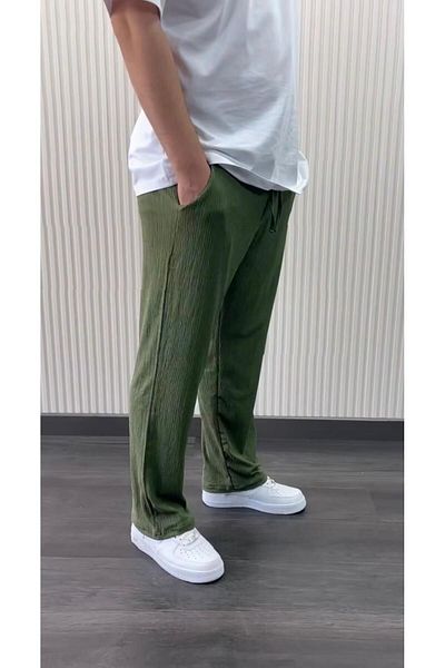 NO 601 Green Linen Blend - Tiril Summer Wrap Pants