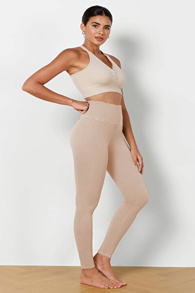 Hepsine Rakip Γυναικείο αθλητικό κολάν ψηλόμεσο με ραβδώσεις - Flexible 4117