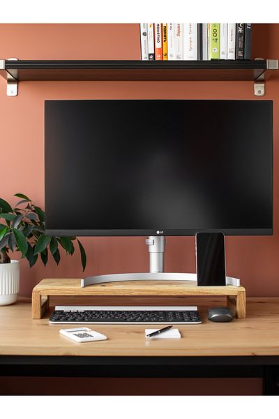 Esci Design Wooden Desktop Organizer - Wooden Monitor Riser - Computer Riser - Screen Riser