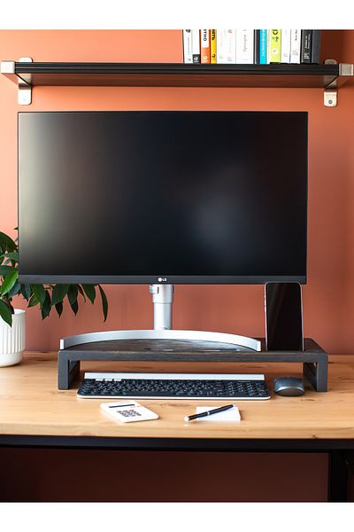 Esci Design Wooden Desktop Organizer - Wooden Monitor Riser - Computer Riser - Screen Riser