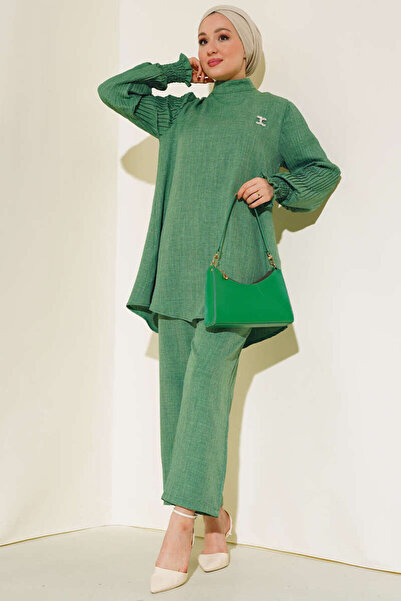 İKLİM LİFE Pleated Linen Sleeve BENETTON Double Set