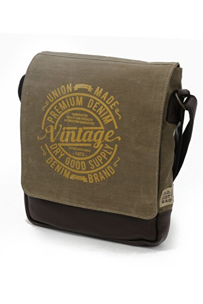 Old Cotton Çapraz Askılı Postacı Omuz Okul Tablet Çantası Suya Dayanıklı Muml...