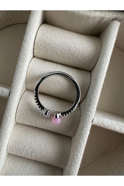 ringbox Pink Double Jewelled Ring