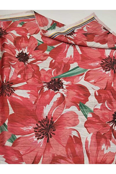 ünsal tekstil Çiçek Desenli Saten Kumaş