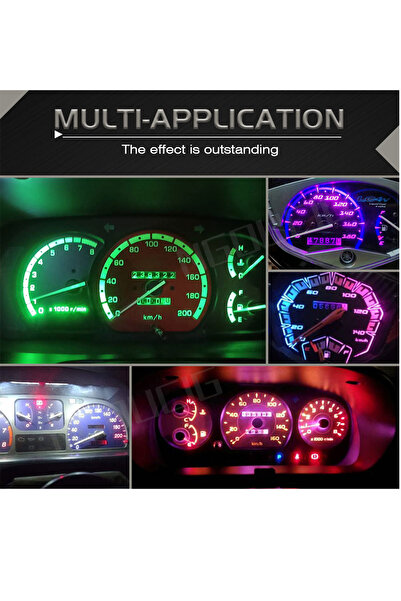 MeyZone 10 Adet 12v T5 Led Ampul Oto Kilometre Gösterge Kadran Ambians Aydınlatma Ledi Beyaz