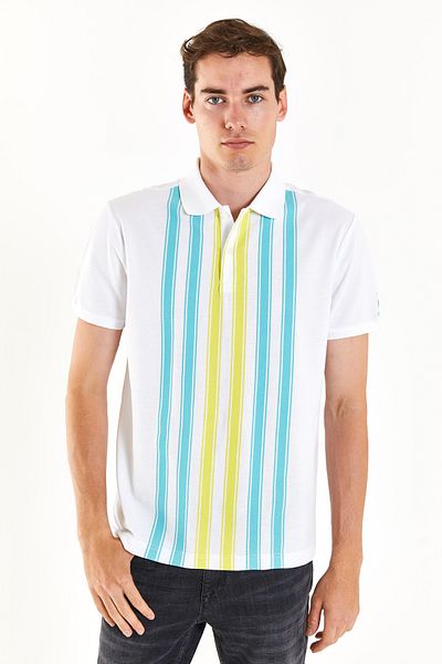 U.S. Polo Assn. ΒΑΣΗ. Ανδρικό αθλητικό μπλουζάκι πόλο με λαιμόκοψη - κανονική εφαρμογή G081GL011 .000. 1826908   Gardez 013 Λευκό