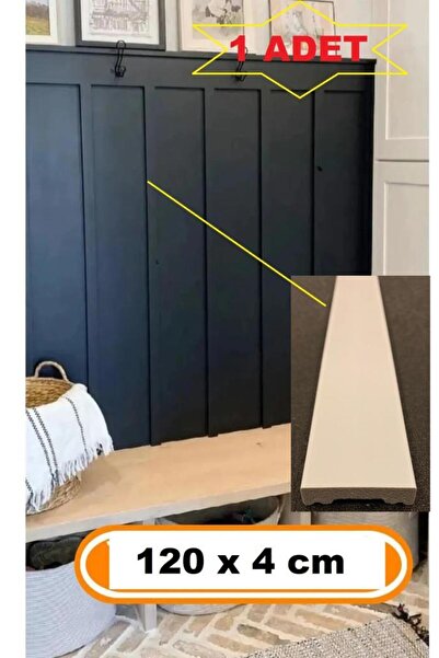 Renkli Duvarlar İskandınav Model 1 Adet 4×120 Cm PVC Çıta Koridor Salon Tasarım Pvc Duvar Çıtası Boyanabilir Paris