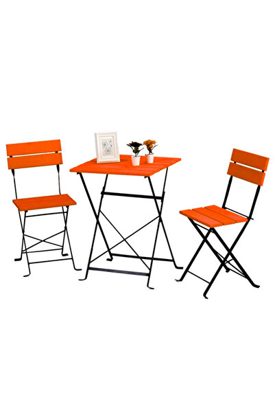 MOBİLO Katlanır Masa Sandalye Bahçe Balkon Mutfak Takımı 2 Sandalye 1 Masa