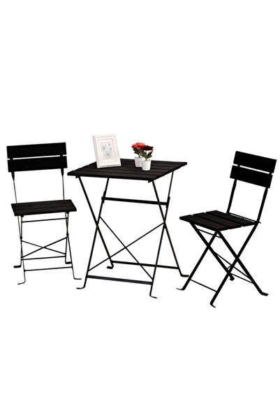 MOBİLO Katlanır Masa Sandalye Bahçe Balkon Mutfak Takımı 2 Sandalye 1 Masa