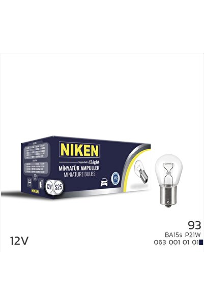 Niken 12V 93 Ampul (P21W) BA15S 10 LU
