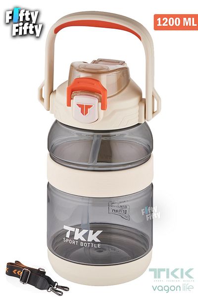 Vagonlife TKK 1200 ML - Single Lid, Dual Use, Comfortable Drinking with Straw - Tritan Water Bottle-FFTKK1026-1200ML