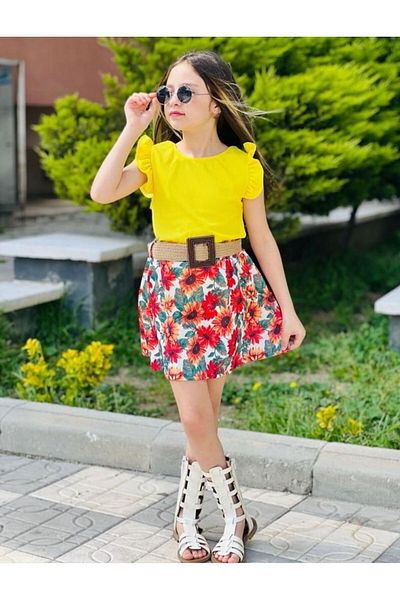 Starqızpaltarı 3-Piece Set for Girls - Skirt, Blouse and Belt