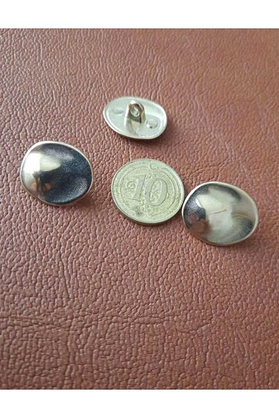 Beyna 1.5 cm Yellow Coated Special Design Metal Button - 1 Pack 6 Pieces