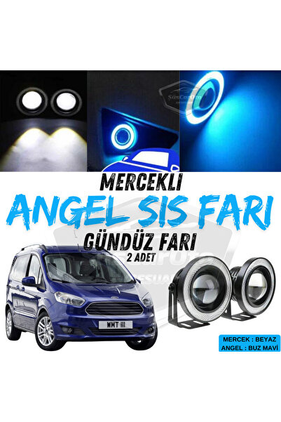 ŞüsCarOto Aksesuar Ford Courier 2014-2023 Uyumlu Mercekli Angel Sis Farı Meta...