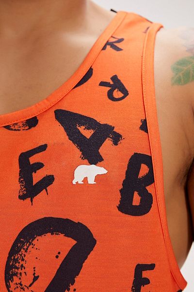 Bad Bear Orange Men's Athlete - BLING TANK-TOP