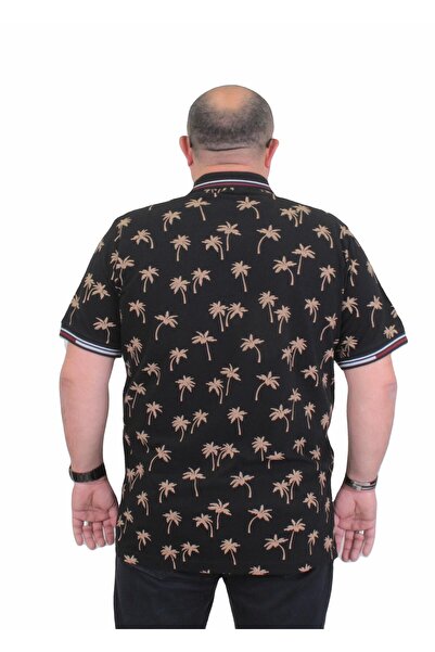 Starbattal Ανδρικό T-Shirt με μαύρο γιακά Polo - Palm 24460