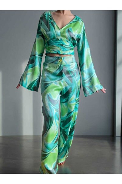 BEBE PLUS Satin Palazzo - Comfortable Cut Set