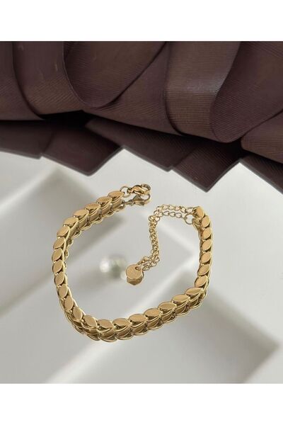 SU PERİSİ TAKI BİJUTERİ سوار سلسلة الشعير الذهبي الصلب