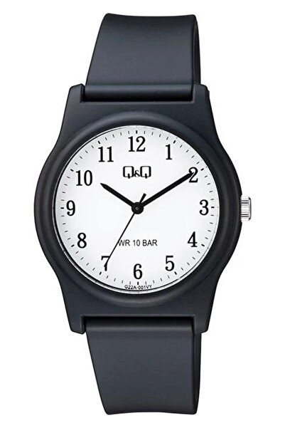 Q&Q G22A-001VY ساعة يد رجالية بسلك سيليكون أسود - تفاصيل الأرقام