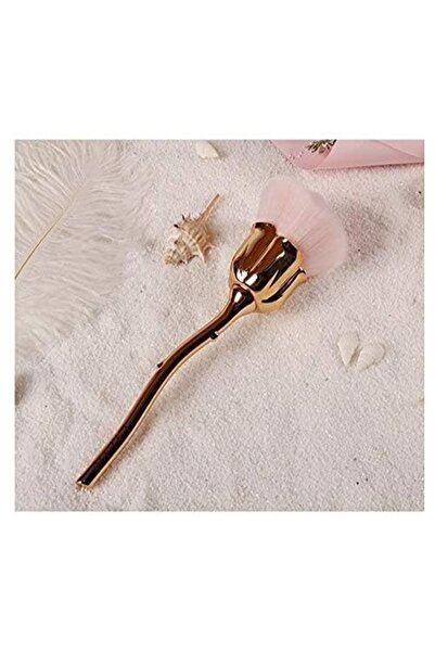 newnet Елегантна четка за пудра Rose Design Professional - розово злато - мек връх