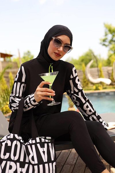 Cardella 4 Piece Hijab Swimsuit and Bag Set