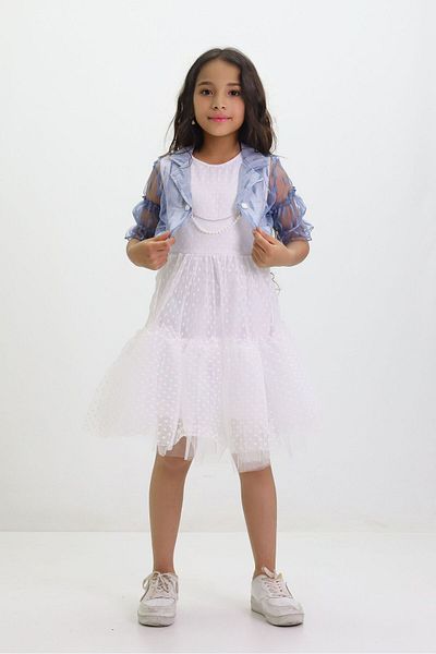 GZT TEKSTİL Rochie de seara din tul pentru fete - spectacol de nunta cu jacheta