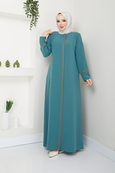 SARİAL GİYİM أداة سباحة أنيقة عالية الجودة من فيريس باللون الأخضر المائي مع ت...